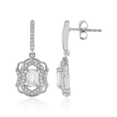 White Sapphire Silver Earrings