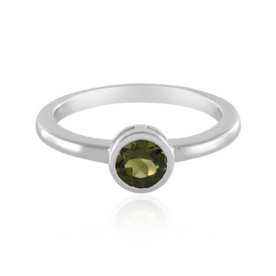 Moldavite Silver Ring