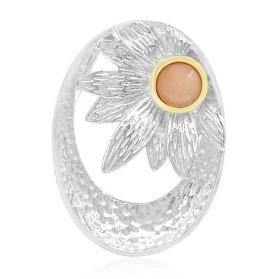 Orange Moonstone Silver Pendant (MONOSONO COLLECTION)