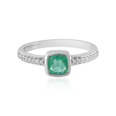 Colombian Emerald Silver Ring