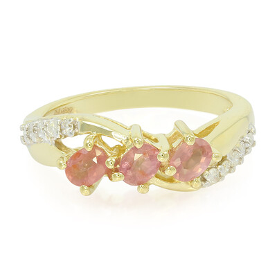 10K Unheated Padparadscha Sapphire Gold Ring