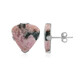 Sulavesi Rhodonite Silver Earrings (Bali Barong)