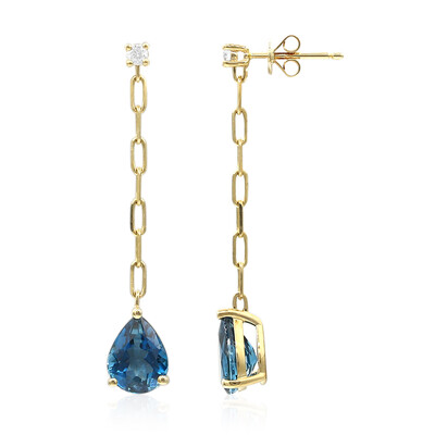 14K London Blue Topaz Gold Earrings