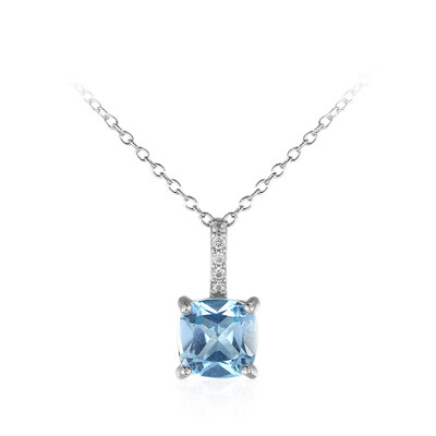 Sky Blue Topaz Silver Necklace