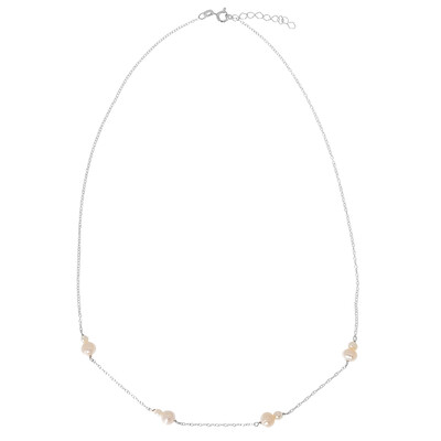 White Freshwater Pearl Silver Necklace (Joias do Paraíso)