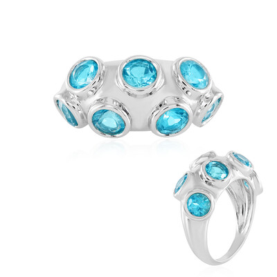 Paraiba Color Topaz Silver Ring