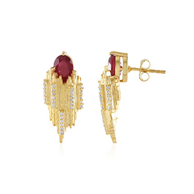 Madagascar Ruby Silver Earrings (MONOSONO COLLECTION)