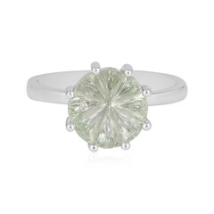 Green Amethyst Silver Ring