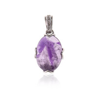 Chevron Amethyst Silver Pendant