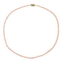 Ceylon Pink Sapphire Silver Necklace (Riya)