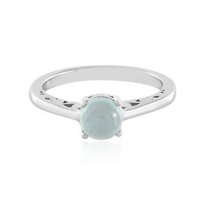 Aqua Chalcedony Silver Ring