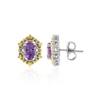 Rose de France Amethyst Silver Earrings (Dallas Prince Designs)