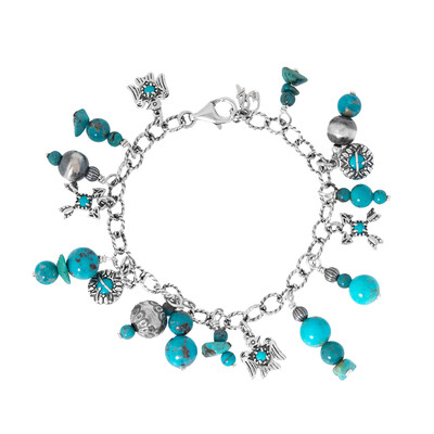 Turquoise Silver Bracelet (Desert Chic)