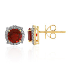 9K Red Tibetanite Gold Earrings