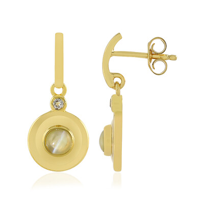 Cat´s Eye Chrysoberyl Silver Earrings