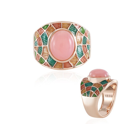 Pink Opal Silver Ring