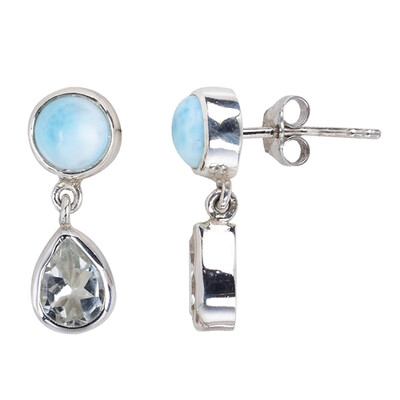 White Topaz Silver Earrings