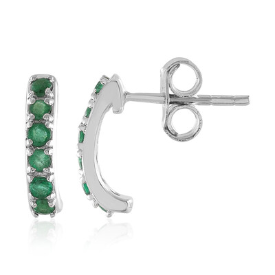 Zambian Emerald Silver Earrings