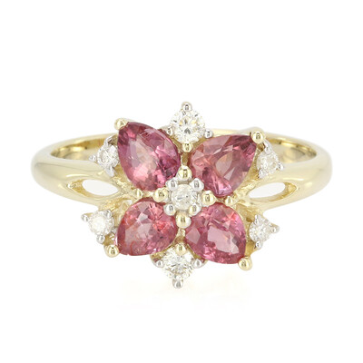 10K Unheated Padparadscha Sapphire Gold Ring