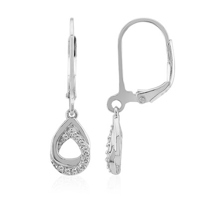 SI1 (G) Diamond Silver Earrings (Annette)