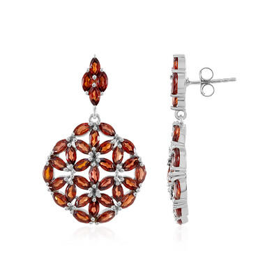 Mozambique Garnet Silver Earrings