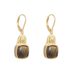 Ammolite Silver Earrings