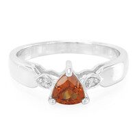 Hessonite Garnet Silver Ring