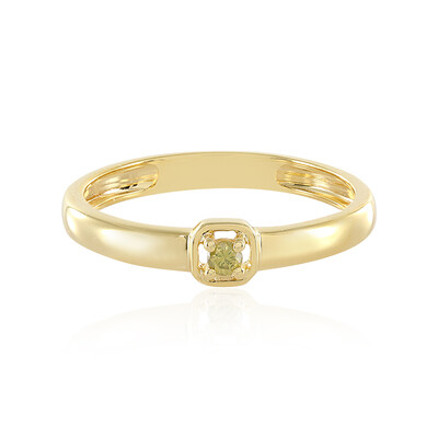 I3 Yellow Diamond Silver Ring