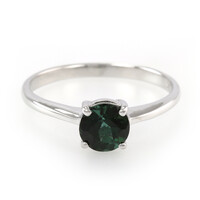 Sapo Green Blue Tourmaline Silver Ring