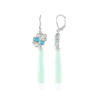 Green Chalcedony Silver Earrings (KM by Juwelo)