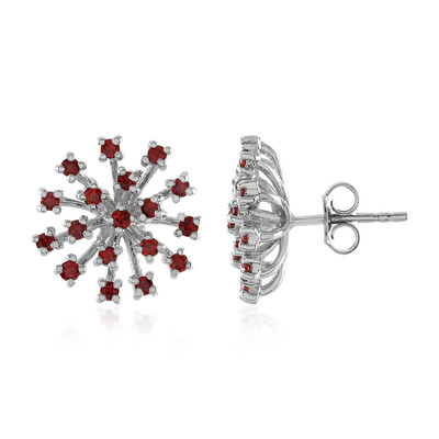 Tanzanian Ruby Silver Earrings