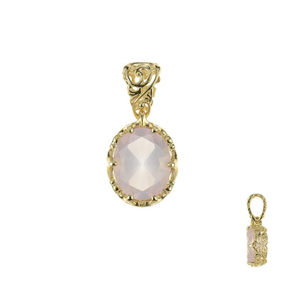 9K Rose Quartz Gold Pendant (dagen)