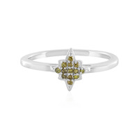 SI1 Yellow Diamond Silver Ring