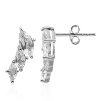 White Topaz Silver Earrings