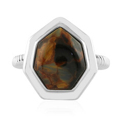 Golden Pietersite Silver Ring