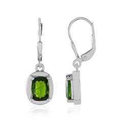 Russian Diopside Silver Earrings