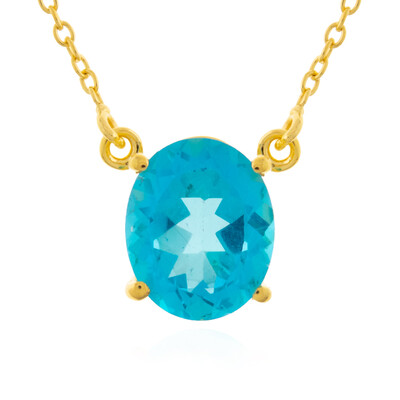 Paraiba Color Topaz Silver Necklace