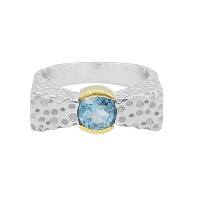 Swiss Blue Topaz Silver Ring (MONOSONO COLLECTION)