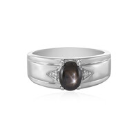 Black Star Sapphire Silver Ring