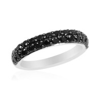 Black Spinel Silver Ring