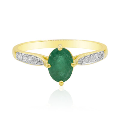 9K Zambian Emerald Gold Ring (Adela Gold)