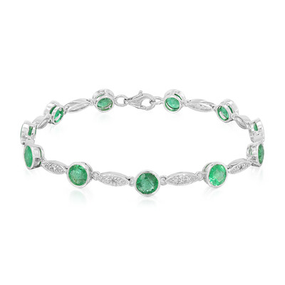 Zambian Emerald Silver Bracelet