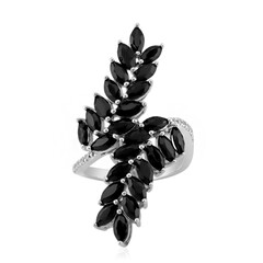 Black Spinel Silver Ring