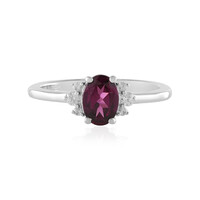 Magenta Garnet Silver Ring