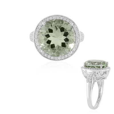 Green Amethyst Silver Ring