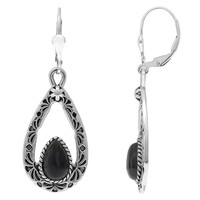 Black Onyx Silver Earrings (Desert Chic)