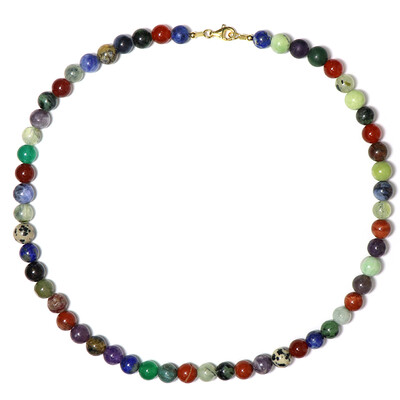 Mixed Gemstones Silver Necklace