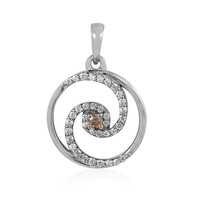 I2 Champagne Diamond Silver Pendant