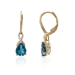 14K London Blue Topaz Gold Earrings