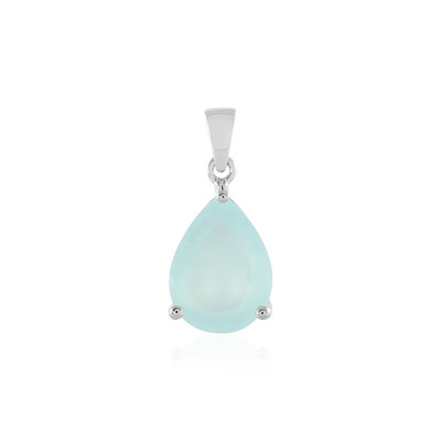 Aqua Chalcedony Silver Pendant